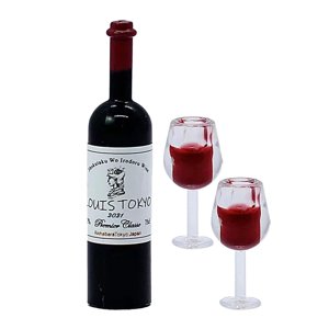 Magideal - Tazas Para Botellas De Vino De Casa De Muñecas A Escala 1/12, Tazas Para Bebidas, Accesorios Para Casa De Muñecas, Bares, Cocina, Decoración Del Hogar Gorra Roja