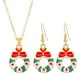 thumbnail image 4 of Conjunto de collar y aretes navideños, joyería navideña, delicado collar navideño y aretes con gancho para regalo del Día de la Madre de año Nuevo Guirnalda, 4 of 5