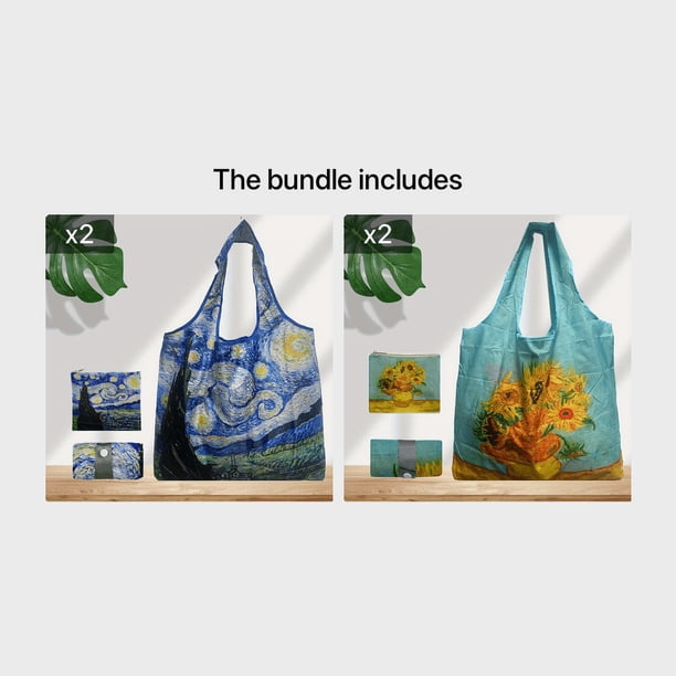 Museum Van Gogh Famous Painting Series Shopping Bag Folding Picture Scroll Bag