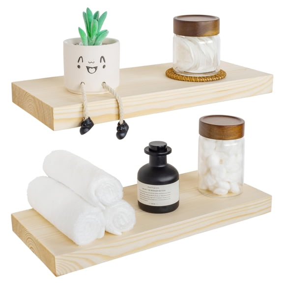 Estantería flotante de madera BGMG 46 cm, juego de 2, DIY