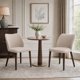 thumbnail image 1 of Silla de comedor COLAMY juego de 2 en tela color camello y madera, 1 of 3