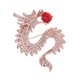 thumbnail image 1 of Hombres Retro Style Dragon Broche Ramillete Fiesta Insignia Joyas Oro + Rojo, 1 of 5