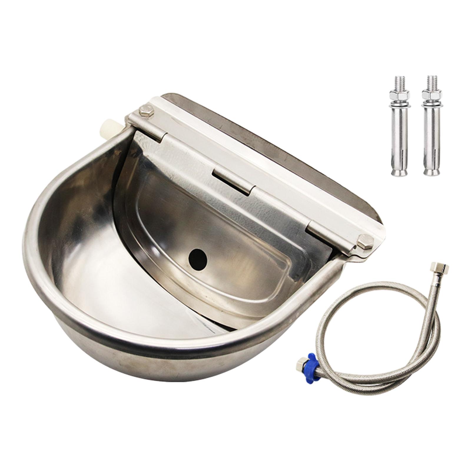 Magideal - Bebedero Automático Para Vacas, Bebedero Para Ganado, Dispensador De Bebedero De Acero Inoxidable, Estación De Agua Con Válvula De Flotador Para Lecho Sin Agujero Con Tubería