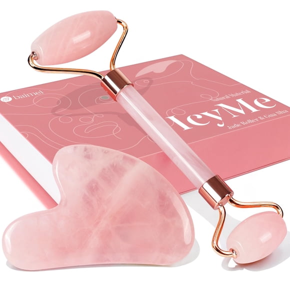 Set Beauty BAIMEI Jade Roller & Gua Sha para rostro y cuello