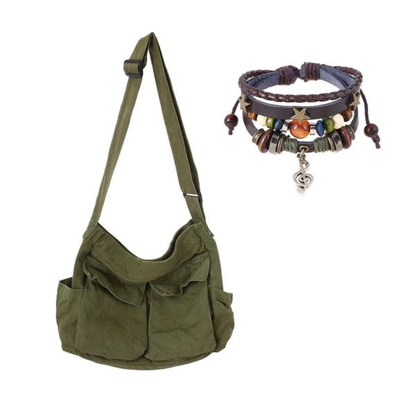 Bandolera de lona GFLPO Fairy Grunge con pulsera para mujer