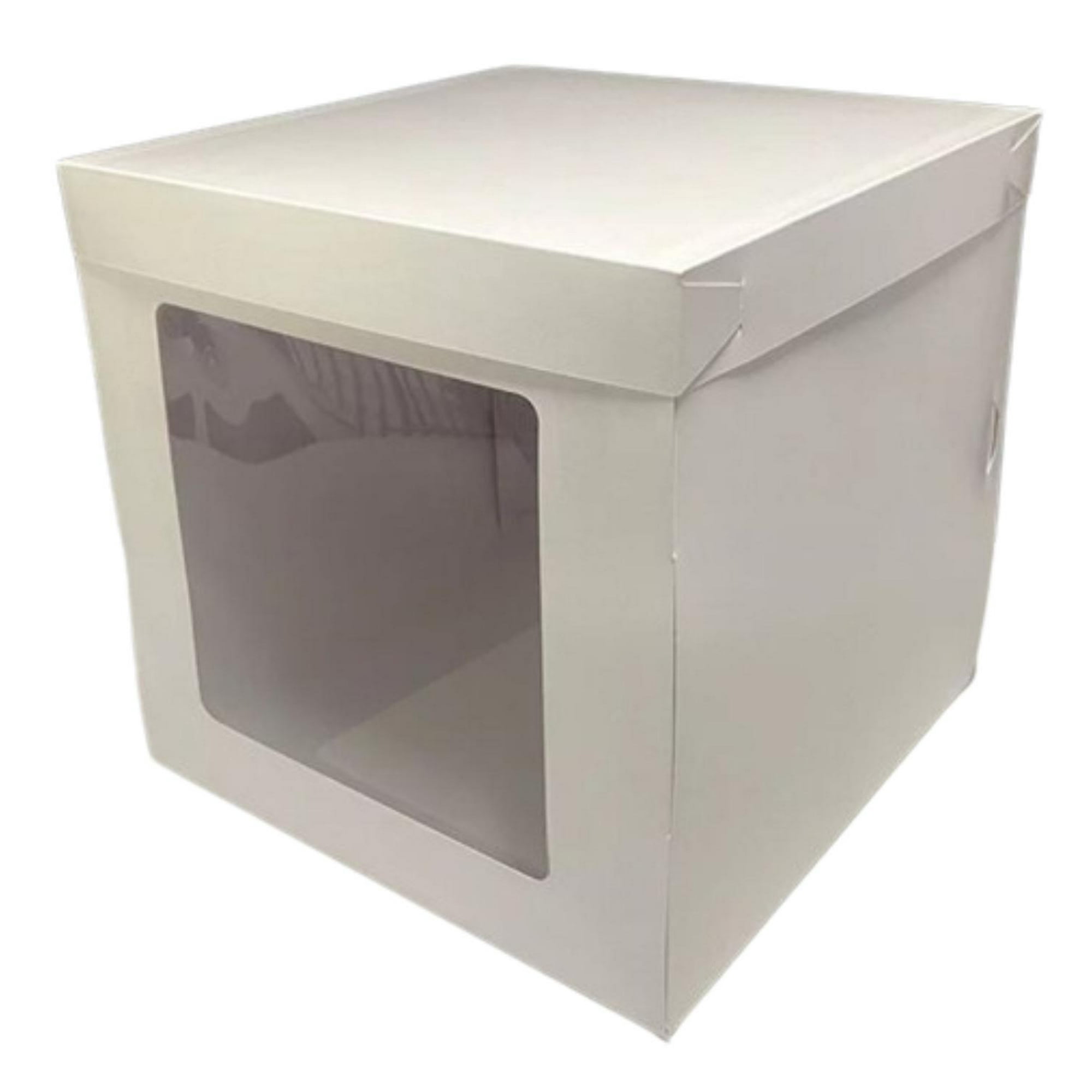 Genérico - Pack 5 Caja Torta 30x30x30 Cm Con Visor Lateral Blanco