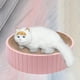 thumbnail image 5 of Rascador redondo para gatos blanco: tapete rascador de cartón resistente, 5 of 5