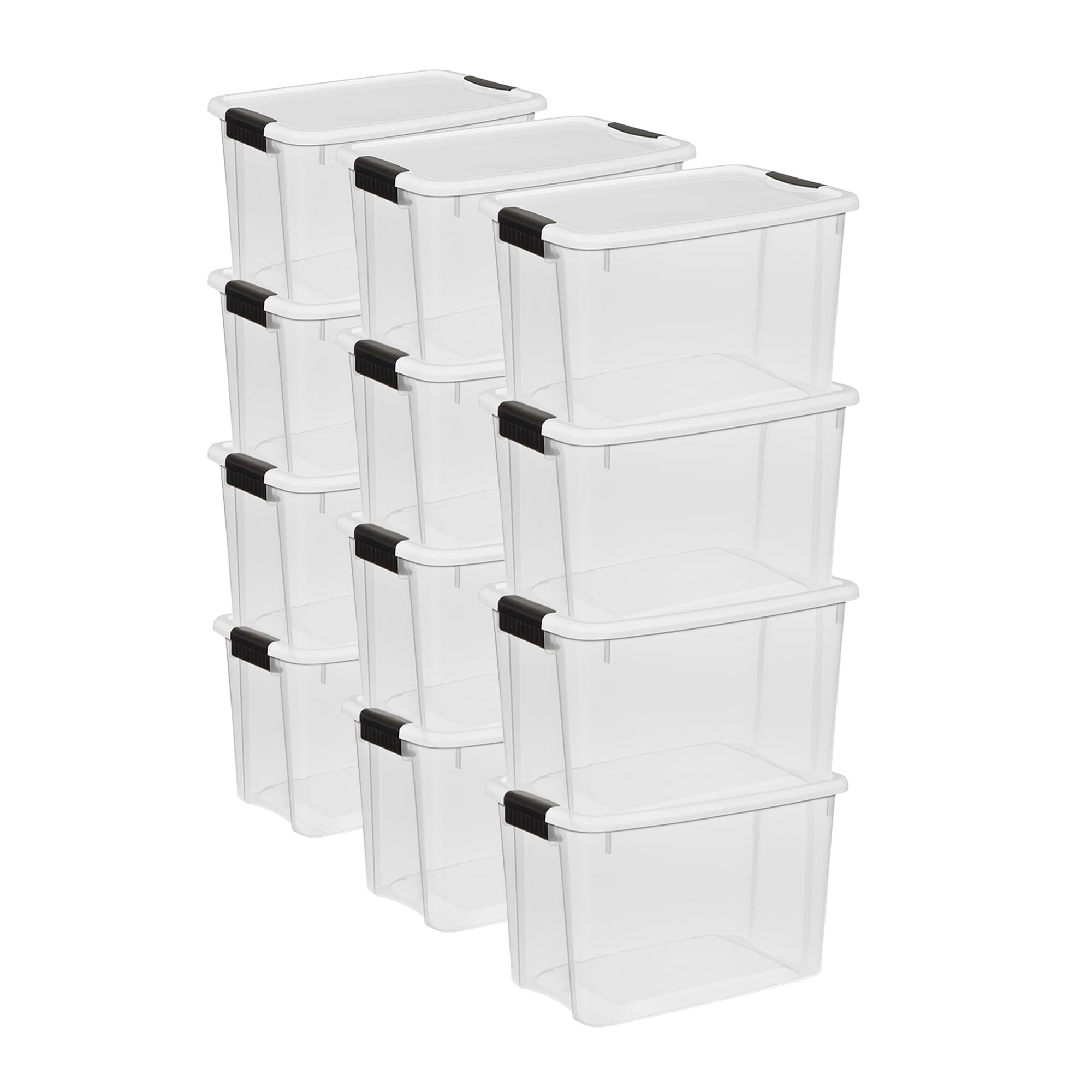 Caja De Almacenamiento Sterilite Ultra Latching De 30 Cuartos De Galón, Paquete De 12 Unidades, Transparente