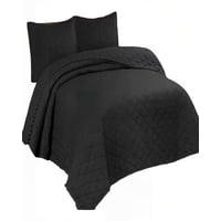 Genérico - Cubrecama Con Detalles De Pompones King Color Negro