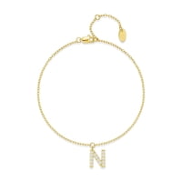 Pulsera Heshpaws S925 Sterling Silver Inicial A-Z Plata