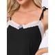 thumbnail image 5 of INSPIRE CHIC Camisón de Encaje sin Mangas para Mujer, Largo hasta el Muslo, Sólido, S Negro, 5 of 6