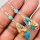 thumbnail image 1 of Gorgeous Women's Gemstone Turquoise & Zircon Inlaid Stud Earrings - A Stylish Accessory!, 1 of 5