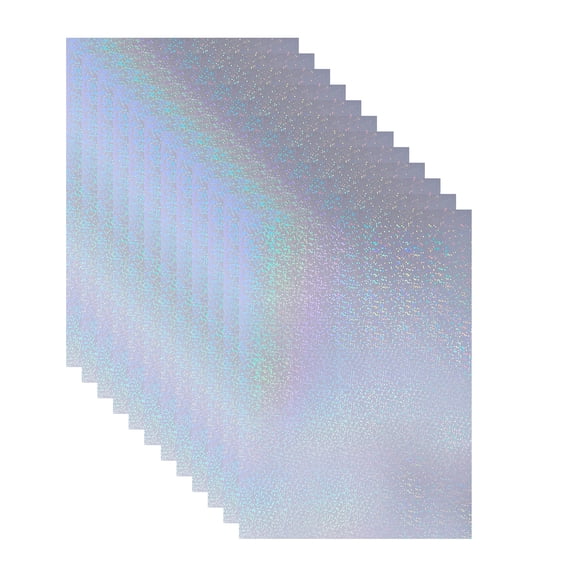 Bleidruck 25 láminas de papel autoadhesivo transparente con glitter holográfico