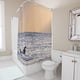 thumbnail image 1 of Cortina de ducha de montaña, juego de cortinas de baño con ganchos, tamaño 48 x 72 pulgadas, 1 of 3