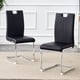 thumbnail image 1 of Set of 2 black PU material bow-shaped chairs - Perfectly integrated into industrial and modern home design, 1 of 3