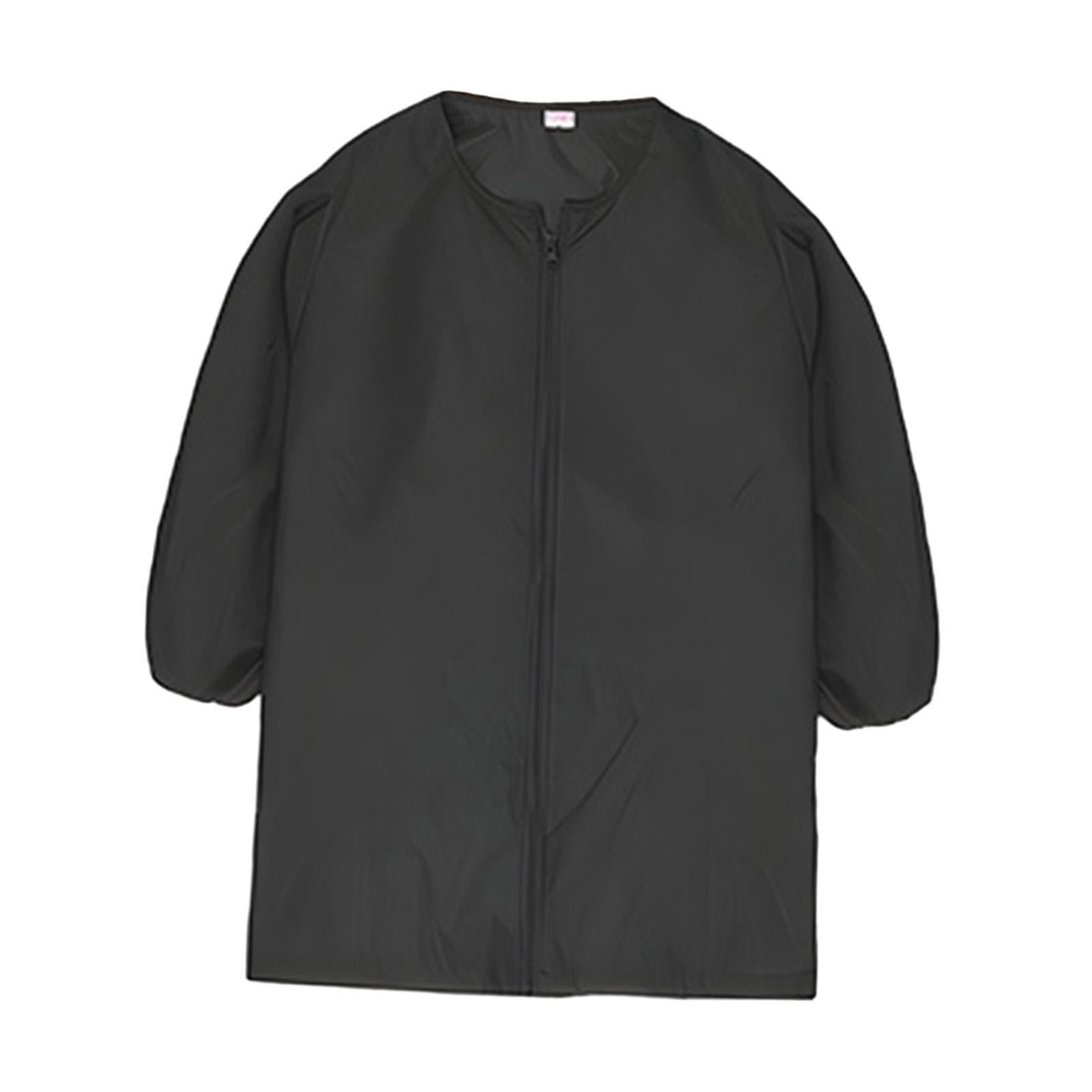 Magideal - Delantal Artístico Para Manualidades, Para Niños, Cremallera Frontal, Delantal Ligero Multifunción Impermeable Para Pintura , Negro M