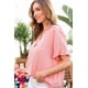 thumbnail image 4 of Top Liso de Manga Corta con Cuello con Muesca y Volantes, 4 of 7