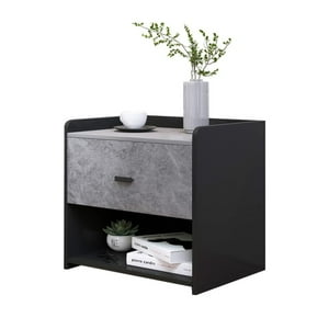 Habita2 Chile - Velador Negro Elegante Midnight 1 Cajon - Gris