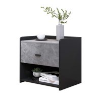Habita2 Chile - Velador Negro Elegante Midnight 1 Cajon Gris