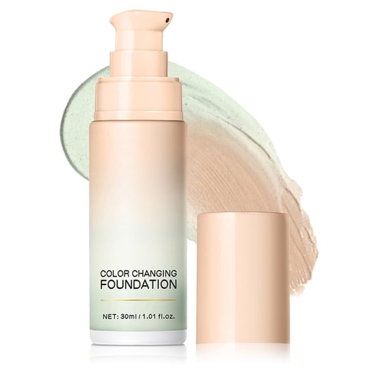 Bekoeen - Base De Maquillaje Que Cambia De Color, Cc Cream Hidratante Correctora Con Centella Asiática, Corrector Verde, Ligera Y No Grasa, Base De Maquillaje Que Cambia De Color (30 Ml)