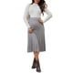 thumbnail image 2 of INSPIRE CHIC Falda de Suéter de Maternidad para Mujeres Sobre el Vientre Falda Plisada de Embarazo Midi Gris Medio, 2 of 6