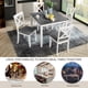 thumbnail image 2 of 5-Piece Dining Table Set with 4 Chairs, Modern Wood Dining Table Set for 4, 4-Person Dining Table Set for Small Place, Kitchen, Dining Room, Grey & White two tone, 2 of 3