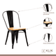 thumbnail image 4 of Comedor Industrial 140x90 Madera Clara + 6 sillas Tolix Negras con asiento de madera Clara, 4 of 8