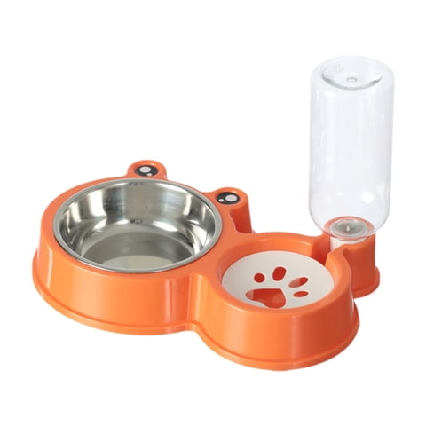 Ioensy - Cuenco Para Perros Y Gatos, Bebedero, Suministros Para Animales Pequeños, Juego De Cuencos De Agua Y Comida Para Mascotas, Color Naranja