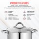 thumbnail image 4 of Olla Stockpot Bakken-Swiss Deluxe de acero inoxidable de 5 litros con tapa, 4 of 7