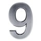 thumbnail image 1 of Número de puerta autoadhesiva de plástico plateado Signo numérico fijo número 9, 1 of 5