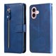 thumbnail image 1 of Funda tipo cartera para iPhone 16 con bolsillo con cremallera y ranuras para tarjetas – Función de soporte Azul, 1 of 6