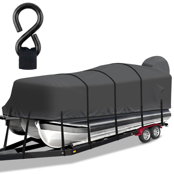 Funda para barco Cerumute 6‑7 m negra con ganchos metálicos 1200 D