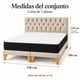thumbnail image 5 of Cama Europea 2 Plazas Base Dividida Respaldo Capitoné Lino Beige Completa, 5 of 7