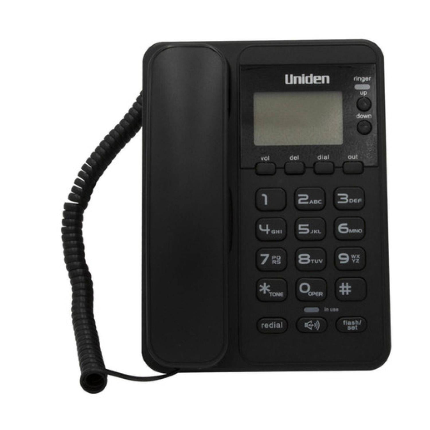 Uniden - Telefono Sobremesa Manos Libres Botones Grandes Negro
