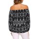 thumbnail image 3 of INSPIRE CHIC Blusa Casual de Verano de Manga Larga con Hombros Descubiertos para Mujer Boho XS Negro, 3 of 5