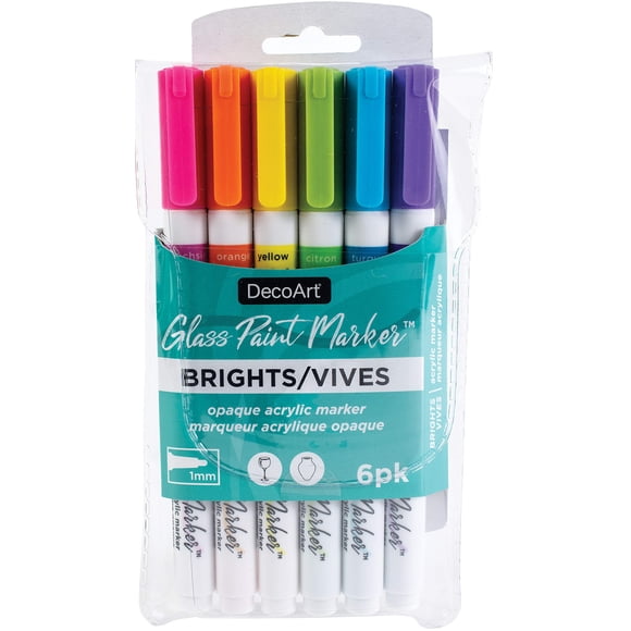 Set de rotuladores para pintura de vidrio DecoArt de Craft Supplies, Brights