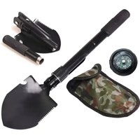 Genérico - Pala Portátil Jardín Camping Plegable Con Funda Y Brújula