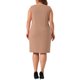 thumbnail image 3 of Agnes Orinda Vestido de Talla Grande para Mujer, Estilo Colegio, Sin Mangas, Cuello Barco, Casual, Recto, Lápiz, para Trabajo, 2X Caqui, 3 of 6