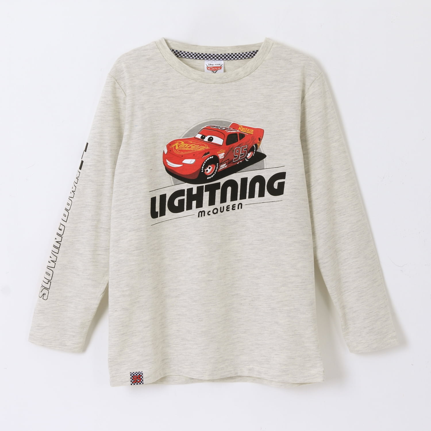 Polera Manga Larga Niño Rayo Mcqueen Cars Gris Disney