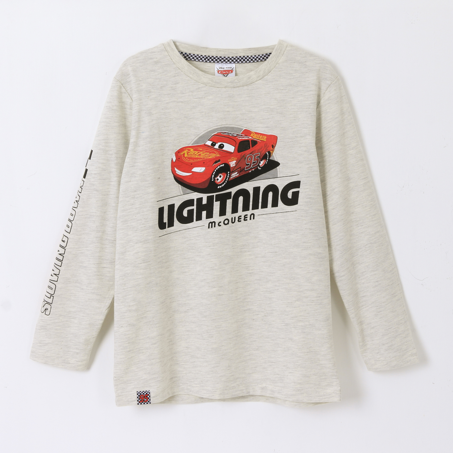 Polera Manga Larga Niño Rayo Mcqueen Cars Gris Disney