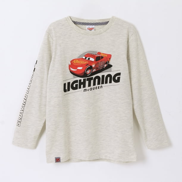 Polera Manga Larga Niño Rayo McQueen Cars Gris Disney