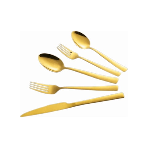 Genérico - Juego De Cuchilleria De Acero Inoxidable 30 Piezas Dorado