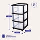 thumbnail image 4 of Carrito organizador de almacenamiento HOMZ Drawer Tower, 3 niveles, plástico transparente, 4 of 9