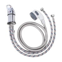 Magideal - Kit De Grifo Y Rociador Para Lavabo De Champú, Juego De Grifo Para Lavabo De Champú De Acero Inoxidable, Mezclador De Agua Fría Y Caliente Fácil De In Cabezal Rociador Blanco