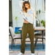 thumbnail image 3 of Pantalones Lisos de Felpa Francesa con Cintura Elástica y Correa Ajustable en la Cintura y Bolsillo Lateral, 3 of 4