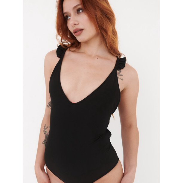 Traje de Baño Daikiri Mujer Vuelos Hombros Negro Protección UV50+