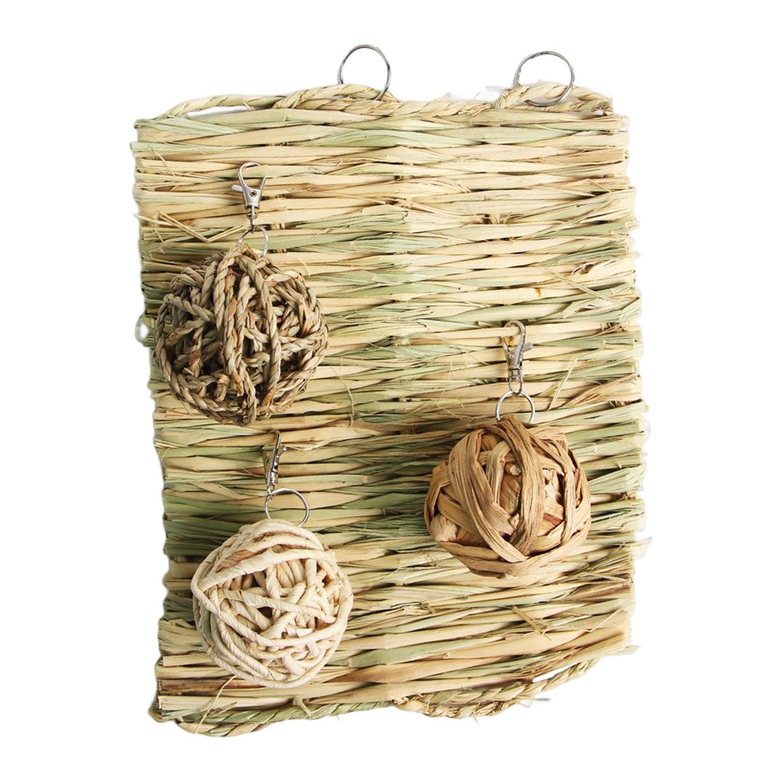 Magideal - Cama De Hierba, Cama De Hierba Portátil, Alfombrilla, Ropa De Cama Ligera, Nido, Juguetes Masticables De Animales Pequeños Para Conejo, Hámster, Jerbo , 4 Piezas Estilo D 4 Piezas Estilo D.