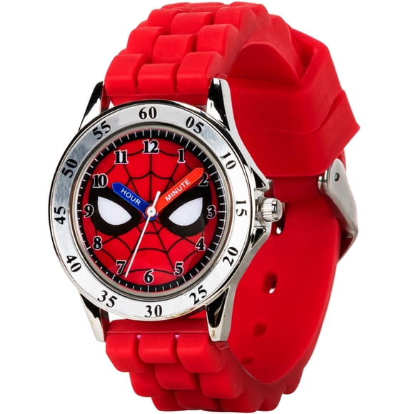 Reloj Accutime Spiderman Time Teacher para niños, color rojo