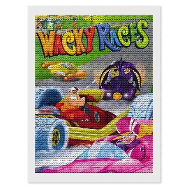 Wacky Races Kits de Pintura de Diamantes para Adultos 5D DIY Diamond Art Kits Full Drill Diamond Dots para Regalo Decoración de Pared y Relajación Artes de Gemas 30*40cm