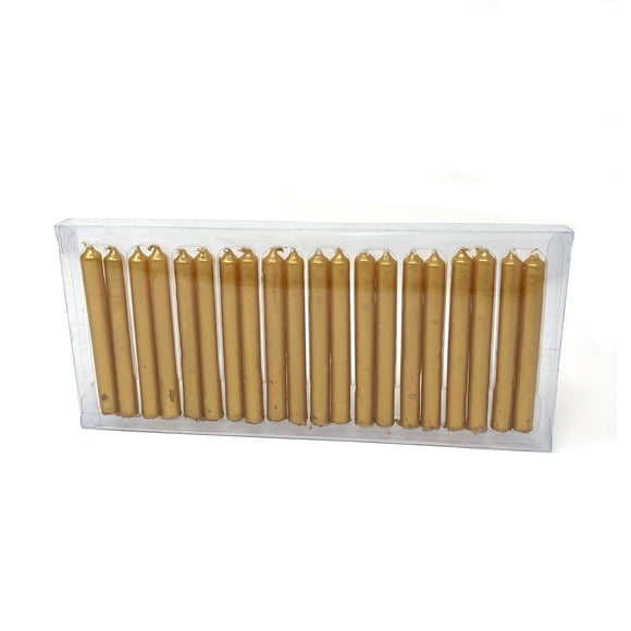 Velas Vrinda pack de 20, 10 cm, doradas, mini campana tipo taper